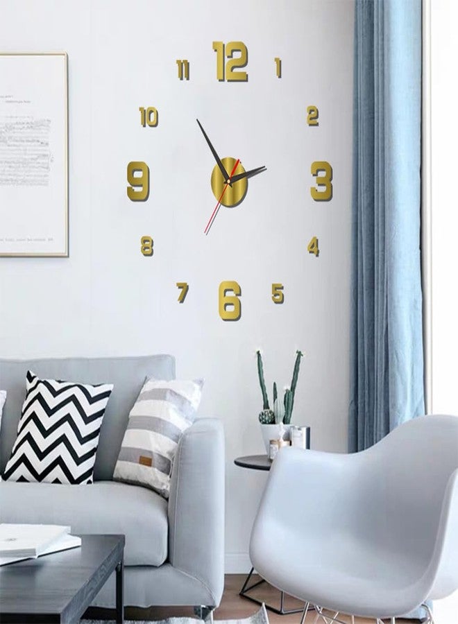 Irishom 3D DIY Luminous Dial Acrylic Frameless Silent Wall Clock with Number Stickers for Living Room Office Bedroom Modern House Decoration (40cm) - Image 3